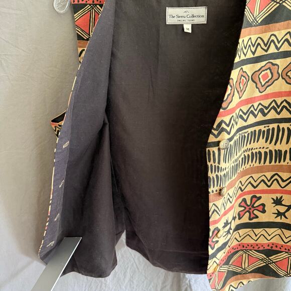 Vintage The Sierra Collection Vest Southwestern Earth Tone Folk-Inspired Size M - Picture 6 of 15